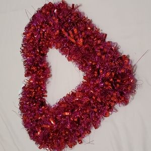 2 Tinsel Heart Decor